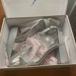 Sparkly silver heels